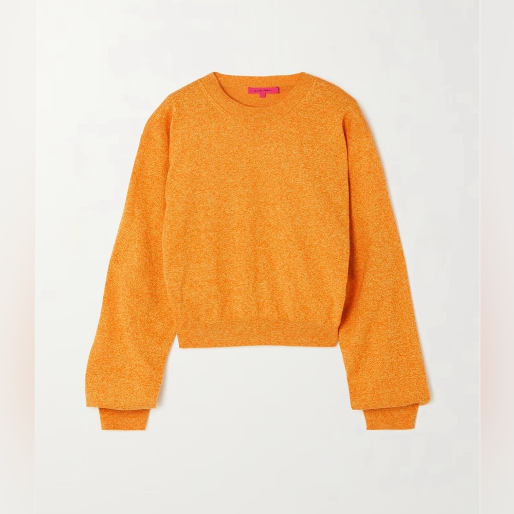 the elder statesman organic cotton cashmere sweater - M nova lightweight orange
